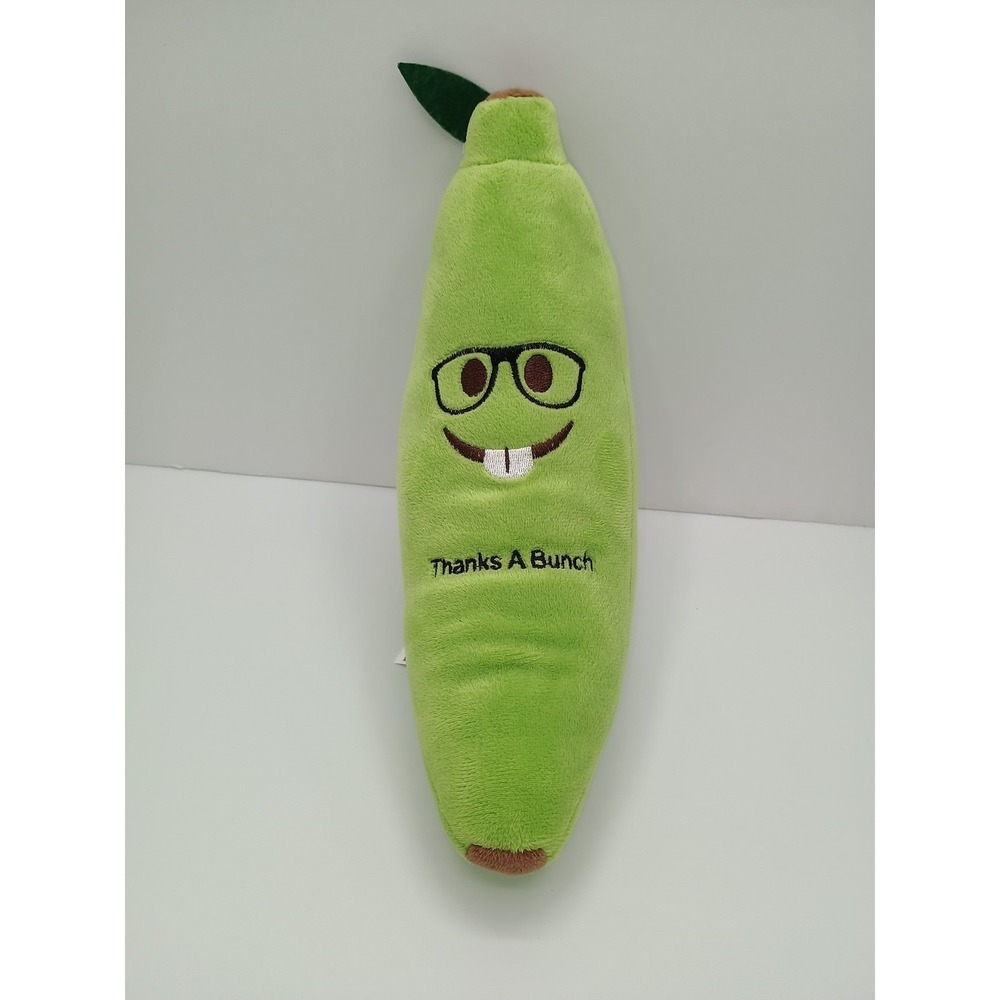 10" Dependable Services INC THANKS A BUNCH SMILEY Glasses Green Plush Banana? 7